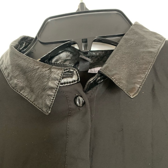 H&M Divided crop black faux leather top - Picture 2 of 3